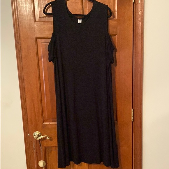 Old Navy Black Cold Shoulder Midi Sundress Size 2XL - Picture 6 of 7